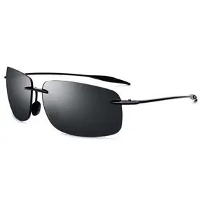 High End Custom CE UV400 Brand Designer Square Mens Rimless TR90 Polarized Women Driving Neon Sunglasses for Men 2018