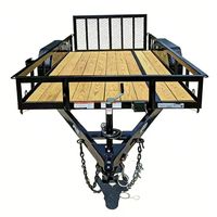 Remorque utilitaire compacte Hyroad en acier galvanisé à plateau ouvert, capacité de charge de 750 kg, dimensions 8x5 pieds, couleur noire, options de configuration personnalisées