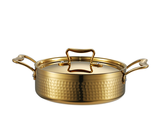 DFK01 Fournitures hôtelières et de restauration : Marmite de service en acier inoxydable à double paroi, design martelé, avec poignées - Product Image 5