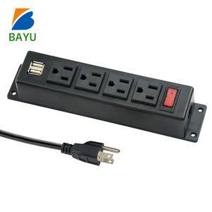 Barrettes d'alimentation standard américaines avec <span class=keywords><strong>4</strong></span> prises double interrupteur de surcharge USB prise d'extension cordon d'alimentation prise murale pour bureau/table/canapé - Product Image 1