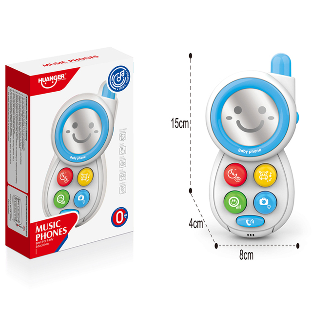 Huanger Educational Funny Baby Toys Mobile Phone Funny Cellphone With Light and Music