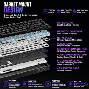 Teclado Gaming Magnético OEM ODM WIN68 HE con Efecto Hall, Disparo Rápido, Frecuencia de Sondeo de 8000Hz, DKS, SOCD, Actuador Ajustable de 001mm - Product Image 4