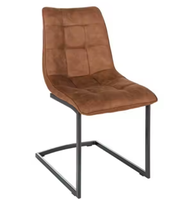 Chaise de salle à manger avec pieds en métal chromé design moderne en cuir synthétique durable pour restaurant, cuisine, maison, mobilier d'appartement