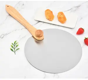 Premium Stainless Steel Blade Pizza Peel Turning Paddle Pizza Peel Shovel With Wooden Handle