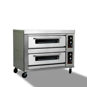 Commercial 2 Deck 4Tray Gas Oven Temperature Controller Electric Pizza Baking Oven Bread Oven