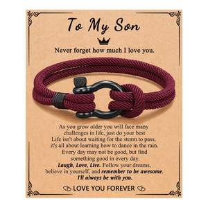 Bracelet en cordon tressé vintage de haute qualité, motif nœud d'amour infini, pour homme, pour fils - Product Image 5