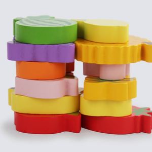 Juguetes Montessori con Logotipo Personalizado, Regalo de Cumpleaños para Niños, Bloques de Madera Apilables, Rompecabezas de Dinosaurios y Anime - Product Image 3