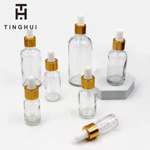 ขวดแก้วใสแบบหยดขนาด 30 มล. 50 มล. 100 มล. แบบกำหนดเองได้ สำหรับบรรจุภัณฑ์เครื่องสำอาง เหมาะสำหรับน้ำมันใส่ผมและเอสเซนส์บำรุงผิวหน้า - Product Image 1