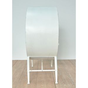 Mueble Auxiliar Redondo de Metal Blanco Rústico Moderno para Sala de Estar, con Puertas de Vidrio, Estilo Rústico, Duradero, para Hotel - Product Image 5
