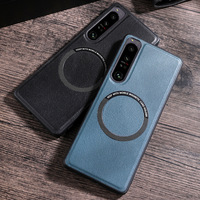 Pour SONY Xperia 1V 5V 1IV 5IV 10IV 5II 1III 10III 5III Coque arrière antichoc en cuir PU avec chargement magnétique sans fil