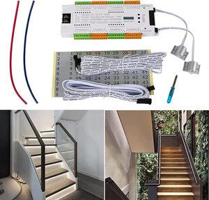 Tự động 32 bước Dải thông minh cầu thang ánh sáng điều khiển 12V 24V cảm biến PIR ánh sáng cầu thang dẫn điều khiển hệ thống đèn cầu thang - Product Image 3