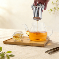 Vente en gros de carafes à eau en verre borosilicate haute résistance, écologiques, classiques, avec infuseur et couvercle, capacité de 600 ml, pour le café