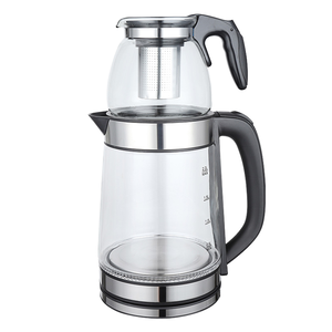 Bouilloire <span class=keywords><strong>électrique</strong></span> en verre sans fil avec <span class=keywords><strong>mini</strong></span> <span class=keywords><strong>théière</strong></span> en verre >2.0L 1500W Arrêt automatique 360 °   Garantie de base d'un an - Product Image 1