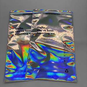 Enveloppe d'expédition en poly holographique avec logo personnalisé pour sweats à capuche, sac d'expédition laser, taille S M L, polymailer d'expédition - Product Image 5