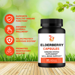 Cápsulas de Saúco de Marca Privada OEM, Suplemento Herbal Natural para el Bienestar General, Promueve el Sistema Nervioso - Product Image 2