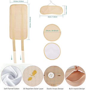 Compresse réutilisable à l'huile de ricin pour la taille, le cou et la poitrine, avec sangle élastique réglable et fermeture éclair - Product Image 3