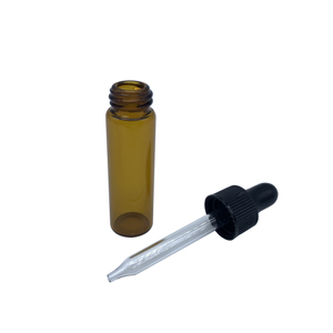 Botella gotero <span class=keywords><strong>de</strong></span> aceite esencial <span class=keywords><strong>de</strong></span> vidrio delgado, tubular <span class=keywords><strong>de</strong></span> lado recto pequeño <span class=keywords><strong>de</strong></span> 4ml, con gotero <span class=keywords><strong>de</strong></span> pezón negro - Product Image 1