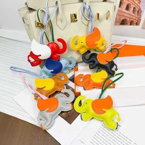 Lucky Flying Elephant Leather Keychain Colorful Cartoon Bag Pendant Portable Key Ring <b>Creative</b> <b>Gift</b> for All Ages - Product Image 4