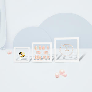 Vitrine de bijoux en bois rectangulaire de luxe plateau recyclable carré vitrine de pierres précieuses logo personnalisé film transparent suspendu - Product Image 4