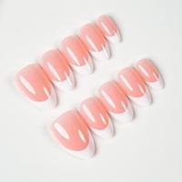 Faux ongles à presser de luxe décontracté, courts, carrés, effet œil de chat pur dégradé, de haute qualité, résistants à l'usure, avec colle pour doigts, motif amande