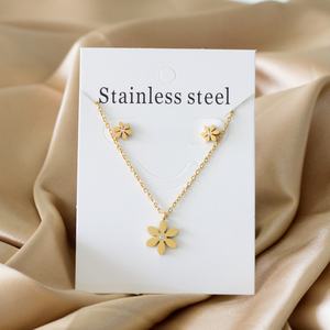 Wholesale Custom <b>Necklace</b> Earring <b>Sets</b> Stainless Steel 18k Gold/<b>Silver</b> Plated Children Jewelry <b>Set</b> - Product Image 4