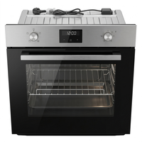 Four électrique multifonctionnel encastrable 66L en acier inoxydable avec verre trempé, contrôle mécanique du minuterie, pour cuisson domestique individuelle