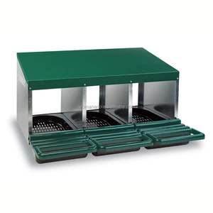 3 Compartment Roll Out Nesting Box for Chickens Heavy Duty Chicken Coop Nesting Box with Lid Cover to Protect Eggs (with Perch)