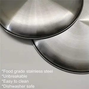 Bulaşık makinesi emniyet kullanımlık metal paslanmaz çelik yemek tabakları seti wholesaleTableware tabaklar yemekleri gıda servis tabakları