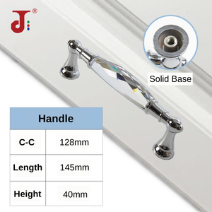 Zinc Alloy <strong>Crystal</strong> Cabinet Handles &amp; <strong>Knobs</strong> Clear <strong>Black</strong> Silver Pulls 96/126/30mm for Kitchen Bathroom Furniture <strong>Drawer</strong> Wardrobe - Product Image 6