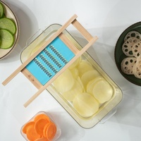Groentehakker Mandoline Snijder Ui Aardappel 1,5 mm FIJNE JULIENNE Massief Houten Handmatig Roestvrijstalen Messen Professioneel Karton