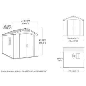 Casetta da Giardino Keter Factor 8x8 256.5x255x243 Cm Effetto Legno in Resina Beige per Esterni - Product Image 2