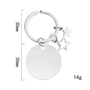 Porte-clés personnalisé gravé Ywyougang avec pendentif étoile <span class=keywords><strong>creuse</strong></span>, 4 couleurs, en acier inoxydable, pour cadeau - Product Image 2