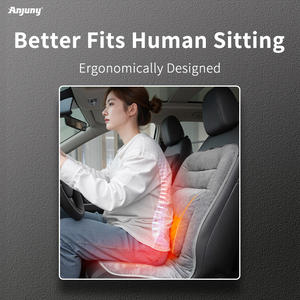 Anjuny, recién llegado, cojín de asiento con soporte trasero para calefacción de coche, cubierta de asiento de coche lavable, accesorios interiores de coche de <span class=keywords><strong>invierno</strong></span> - Product Image 4