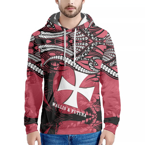 Fitspi venta al por mayor sublimación estampado capucha pulóver sudaderas con capucha ropa deportiva personalizada Polinesia Wallis <span class=keywords><strong>Futuna</strong></span> estampado Floral sudaderas con capucha Casuales - Product Image 3