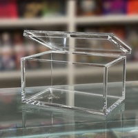 Boîte de présentation en acrylique avec couvercle, protection de cartes épaissie pour comptoir de magasin de TCG et rangement de marchandises