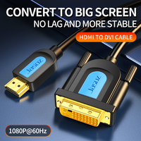 Jasoz Chapado en Oro Bidireccional para HDMI Macho a DVI 24 + 1 Cable Macho 1,5 m 3M 5M para Proyector HDTV Computadora
