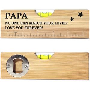 Papa Dad From Grandkids Daughter Son Wooden <b>Spirit</b> Level Fathers Day Birthday Valentines Christmas Grandpa From Daughter Wife - Product Image 1