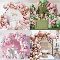Kit d'arche de ballons en latex, enseigne néon assortie, décoration florale, toile de fond pour fête d'anniversaire et séance photo