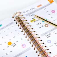 Journal hebdomadaire financier en spirale de feuille d'or de conception personnalisée de Joytop fournit le planificateur de budget avec des autocollants