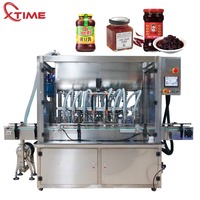 Machine de remplissage de bouteilles en verre pour pots de confiture de cerises et de beurre d'arachide entièrement automatique production en ligne complète