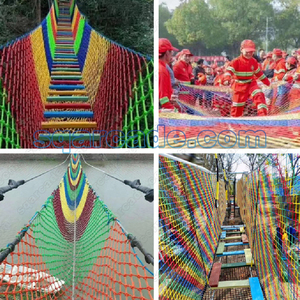 Filet de sécurité intérieur arc-en-ciel tricoté à la main pour usage commercial en escalade et divertissement, filet de protection coloré pour l'escalade - Product Image 6