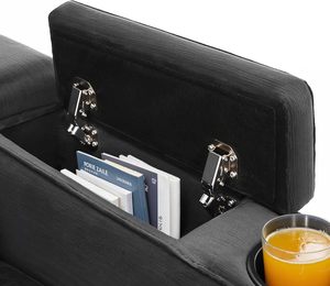 Sillón Reclinable Eléctrico de Terciopelo Extra Grande con Respaldo Dividido, Reposacabezas y Reposabrazos Ajustables - Muebles Modernos para Sala de Estar de Villa - Product Image 6