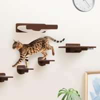 Station d'alimentation murale pour chat, étagères murales pour chat, meubles muraux pour chat, étagères murales pour chat avec hamac et station d'alimentation