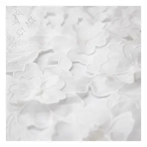 Bianco Francese Dubai Corea Chimica 3d Ricamo Fiori di Pizzo Da Sposa In Tessuto Embroidull Tulls Grandi Modelli di Tulle Ricamo