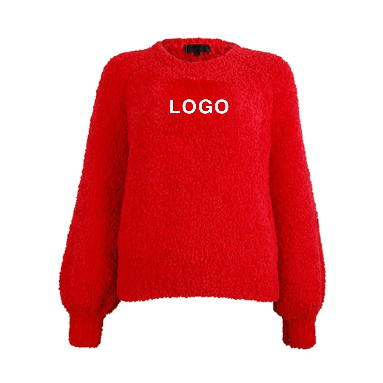 Custom Logo modern Sweater Jennie Round Neck Sweaters Women Red Woolen cashmere Sweater