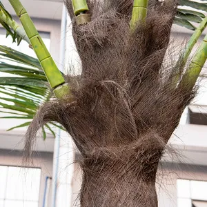 Уличное садовое зеленое УФ-стойкое огромное искусственное дерево из смолы на заказ, большие искусственные растения, листья пальмы