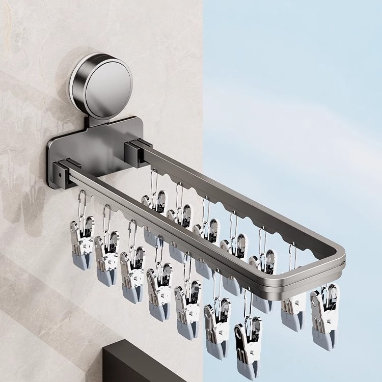 Clip à chaussettes à ventouse (gris)