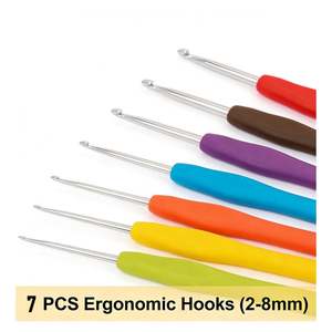 Kit de Herramientas para Tejer y Hacer Ganchillo, Accesorios de Lana Cuadrada, Ecológicos, Coloridos, para Principiantes, Portátiles y Sencillos - Product Image 3