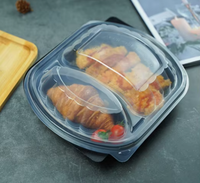 Maßgefertigte Recycelbare PP Flexible Plastik-Mikrowellengeeignete Lunchbox mit Transparentem Deckel für Sandwich, Pizza & Salat