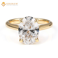 Goldleafgem Mücevherat 4 Karat Laboratuvarda Yetiştirilmiş Oval Kesim Nişan Yüzüğü Özel 10k 14K 18K Altın IGI Raporlu VVS/DEF/CVD Yetiştirilmiş Elmas Yüzük